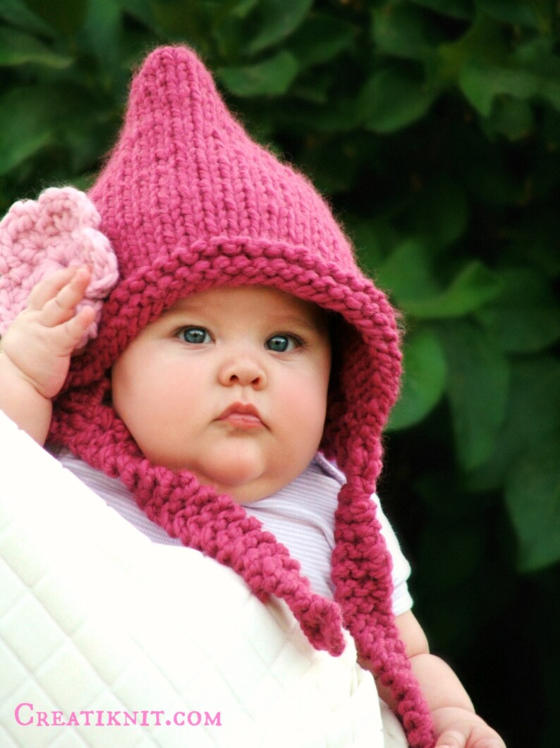 KNITTING PATTERN - Pixie Hood (Baby,Toddler,Child sizes) image 4