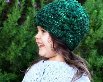 Knitting PATTERN- The Mermaid Braid Beanie (Baby, Toddler, Child sizes)