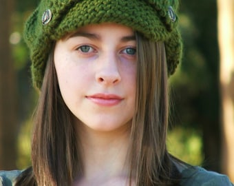 Knitting Pattern - Adult Newsboy Hat