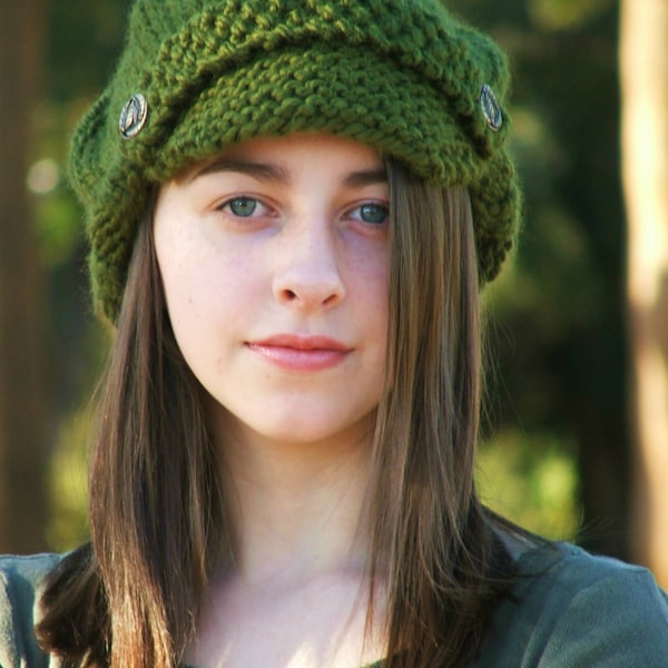 Knitting Pattern - Adult Newsboy Hat