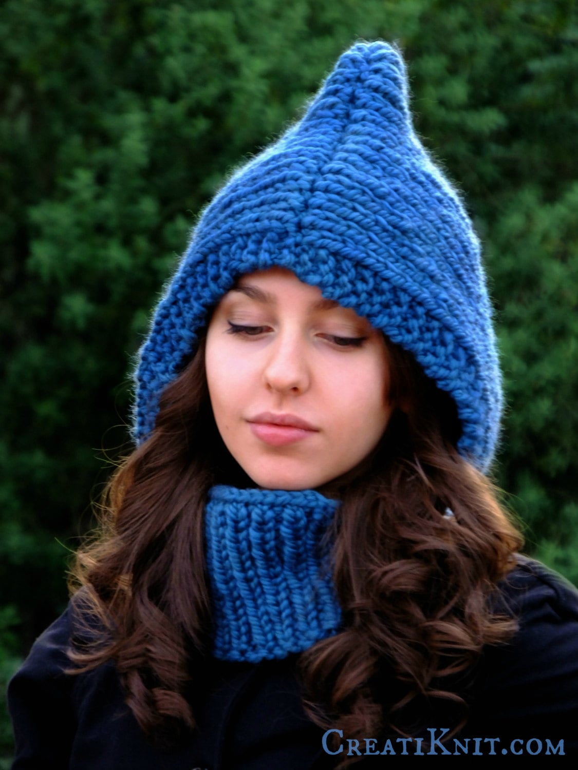 【YOURNUS】Artist Hood Half Knit Silverberry Knit Hood