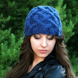 KNITTING PATTERN-The Celtic Cable Beanie image 1