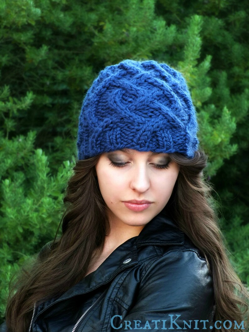 KNITTING PATTERN-The Celtic Cable Beanie image 1