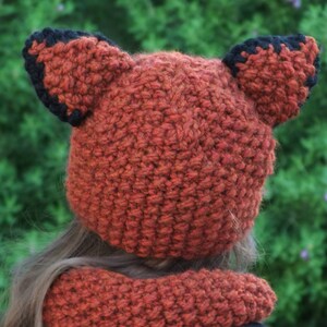 Knitting PATTERN-Baby Fox Hat and Cowl Baby,Toddler,Child sizes image 5