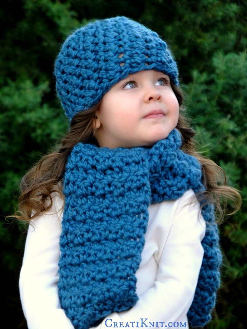 Crochet Pattern the London Hat & Scarf Set Baby Toddler - Etsy