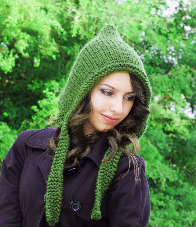 Knitting Pattern - Pixie Hat - Pixie Hood Pattern image 5