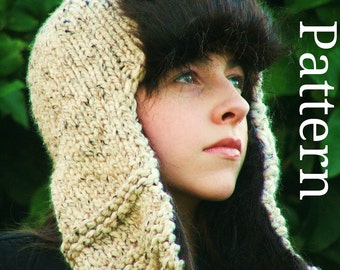 Knitting Pattern - Knit Hat Knitting pattern PDF - Aviator Pattern - Winter Accessories