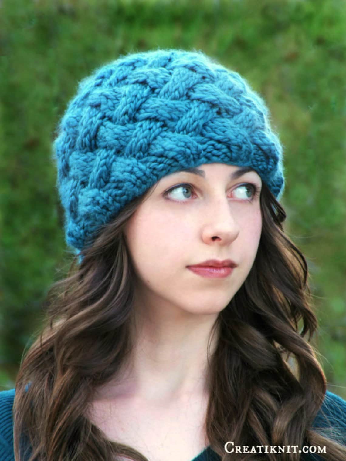 Knitting Pattern The Basket Weave Hat English Deutsch Etsy