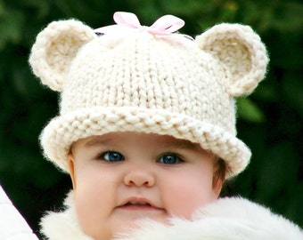 KNITTING PATTERN-Baby Bear Hat (Baby,Toddler,Child sizes)