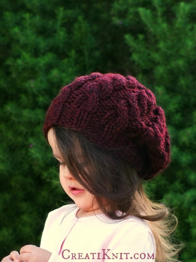Cable Hat Knitting Pattern Slouch Hat Pattern Slouch Beanie Knit Cable ...