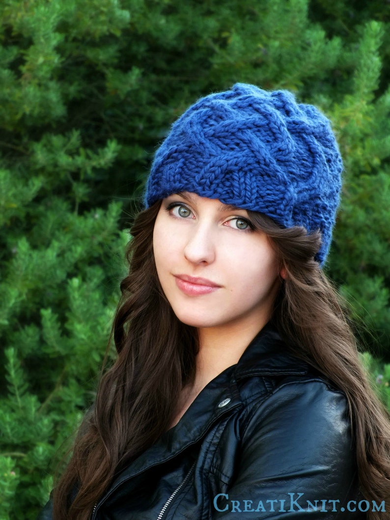 KNITTING PATTERN-The Celtic Cable Beanie image 2