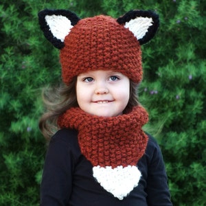 Knitting Pattern The Fox Hat and Cowl Set Baby, Toddler, Child sizes image 2