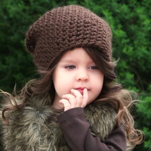 The Chestnut Slouchy Hat Crochet Pattern (Baby, Toddler, Child sizes)