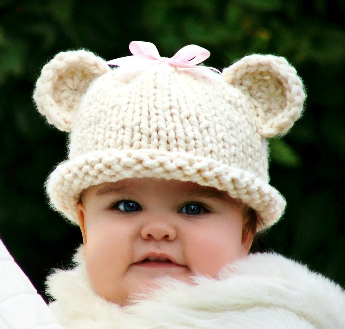 KNITTING Patternbaby Bear Hat babytoddler Sizes Etsy