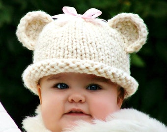 KNITTING PATTERN-Baby Bear Hat (Baby,Toddler sizes)