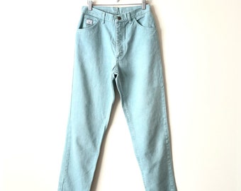 Vintage Wrangler High Rise Jeans Sherbert Green Sz 8 x 32