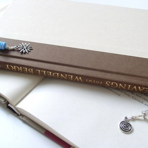 SEPTEMBER Beaded Bookmark Sapphire Blue and Silver Book Thong Personalized Birthstone image 4