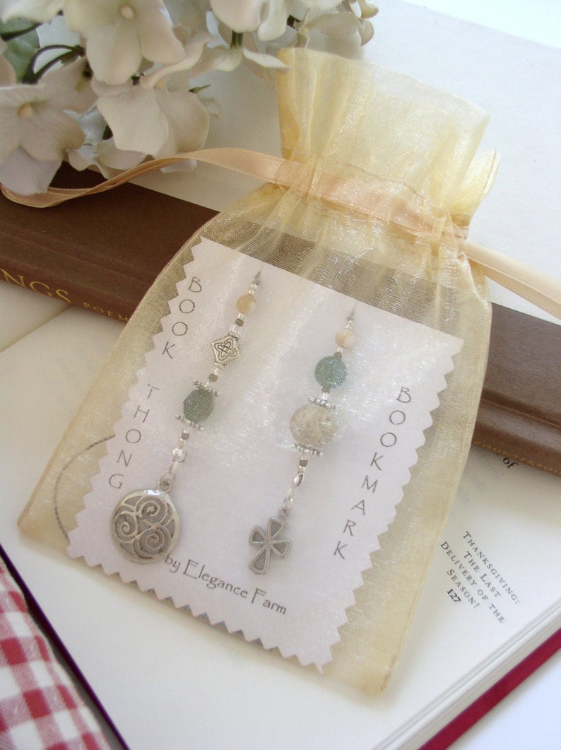 Summer Beach Reading Bookmark Girl Gift for Friends and Book Club Sand Dollar Seahorse Book Thong Beaded Bookmark wth Silver Charms image 5