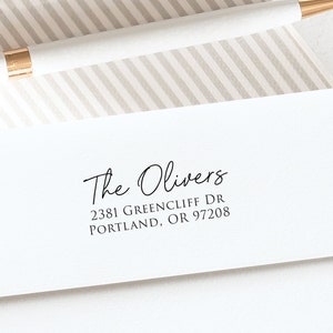 Personalized address stamp great for addressing wedding save the dates, invitations, holiday cards, modern handwriting style stamp