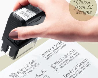 Modern custom return address stamp, Great for wedding invitations and save the dates, makes a wonderful new home gift
