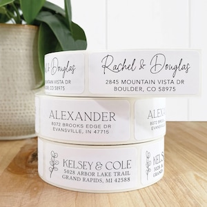 High quality Roll address labels, Wedding Address stickers, modern & simple roll labels for mailing invitations, Return Address Labels