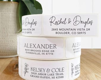 High quality Roll address labels, Wedding Address stickers, modern & simple roll labels for mailing invitations, Return Address Labels