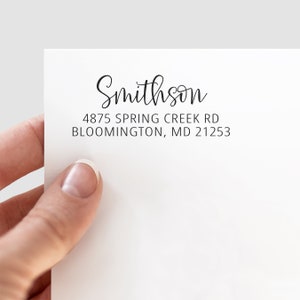 Address Stamp Personalized Calligraphy Housewarming Gift | Custom Stamp for Boho Wedding Invitations