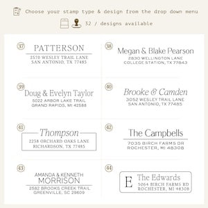 Custom self inking address stamp with a modern handwriting style, Self Inking or Wood Handle stamp great for addressing wedding invitations image 2