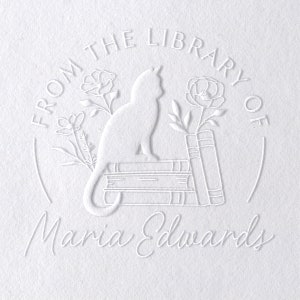 Book Embosser Book Stamp, Personalized Book Stamp, From the Library of, Custom Book Stamp Embosser, Book Lover Gift, Teacher Gift, Ex Libris image 2