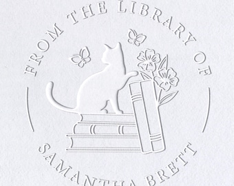 Personalized Book Embosser for Book Lover, Present Keepsake for Teacher Classroom Bookworm, Mark Book Library Stamp, Custom Reading Gift