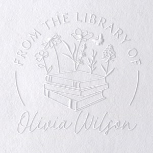 Book Embosser Book Stamp, Personalized Book Stamp, From the Library of, Custom Book Stamp Embosser, Book Lover Gift, Teacher Gift, Ex Libris image 4