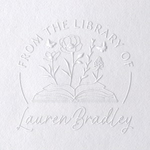 Book Embosser Book Stamp, Personalized Book Stamp, From the Library of, Custom Book Stamp Embosser, Book Lover Gift, Teacher Gift, Ex Libris image 3