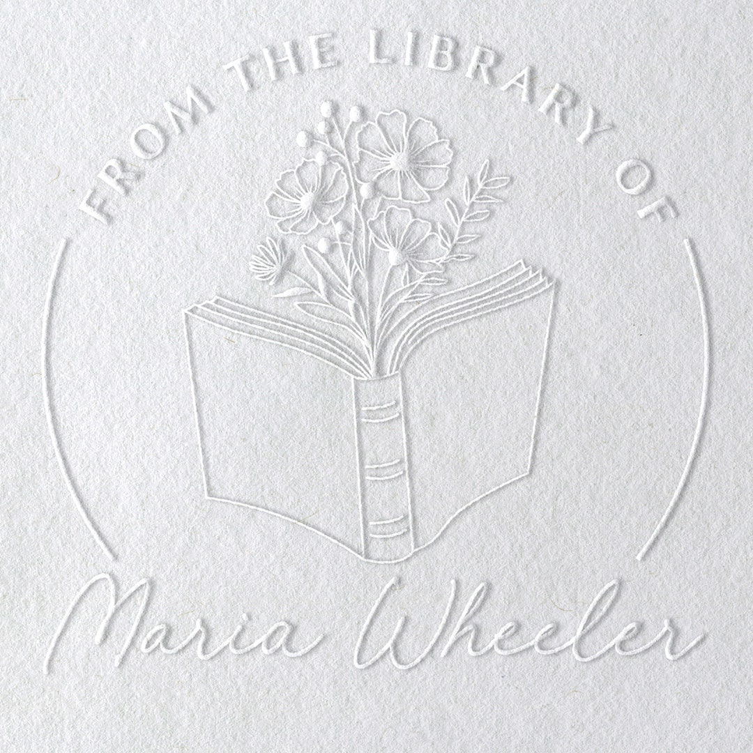 Book Embosser Book Stamp Personalized Book Stamp From the Etsy