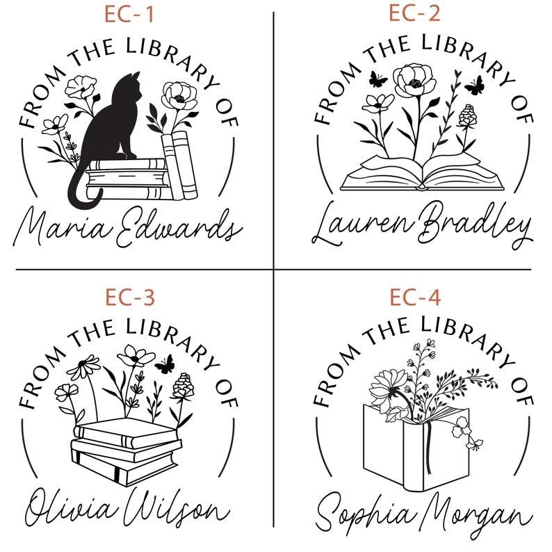 Book Embosser Book Stamp, Personalized Book Stamp, From the Library of, Custom Book Stamp Embosser, Book Lover Gift, Teacher Gift, Ex Libris image 1