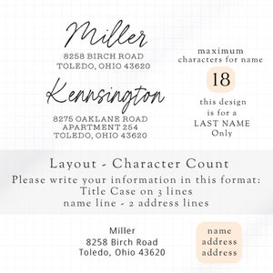 Custom Stamp Address Custom Address Stamp Self-Inking Calligraphy wedding Return Address Stamp Personalized Williams N2036 image 8