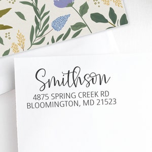 Custom Address Stamp, Return Address Stamp, Calligraphy Stamp, Personalized Stamp, Wedding Stamp Gift,  Smithson N2028