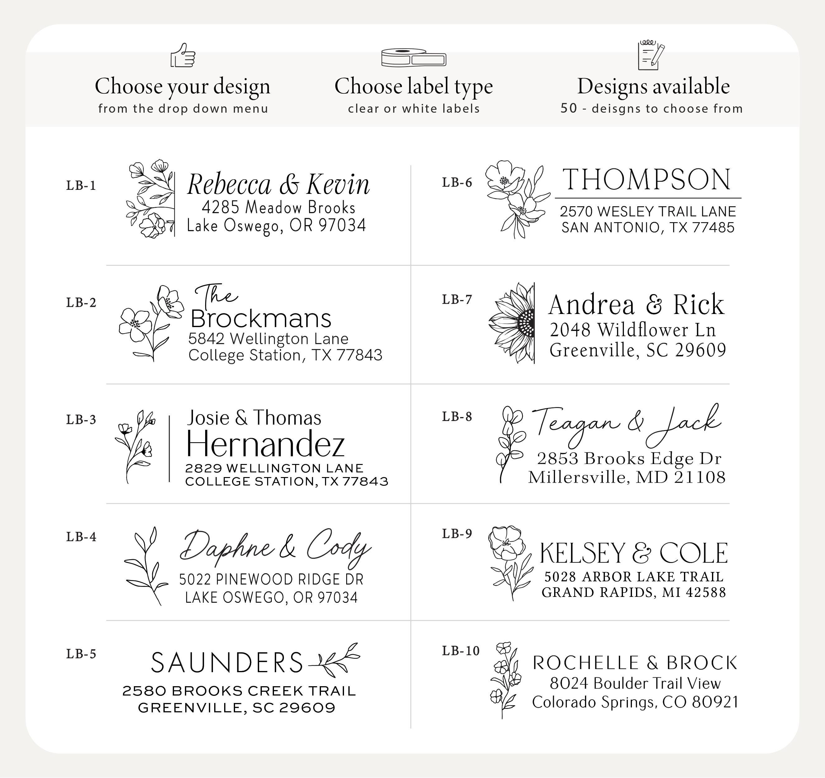 Best quality address labels stickers on rolls. Personalized wedding return address labels - modern & simple labels for mailing invitations