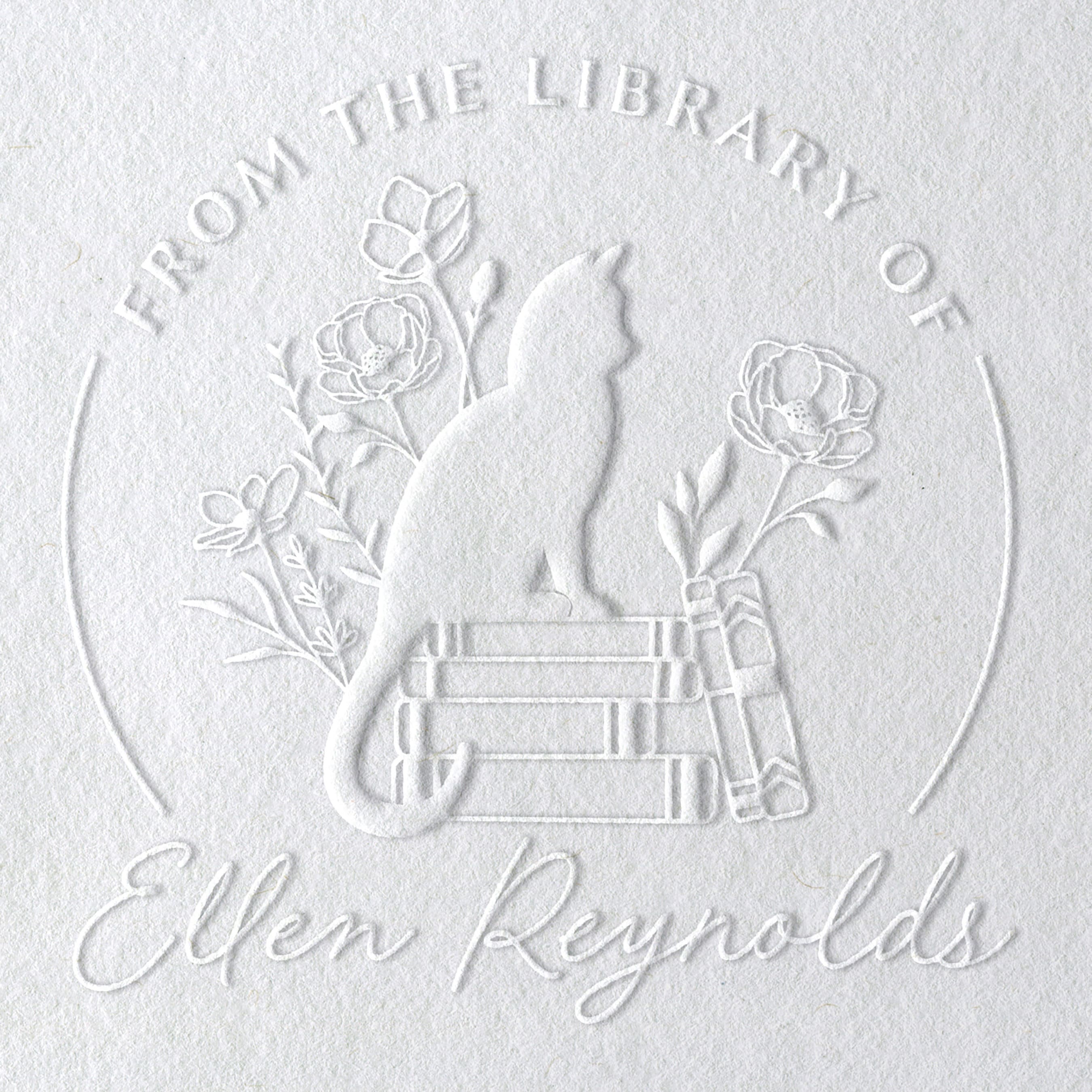  Personalized Library Book Stamp with Butterfly Theme