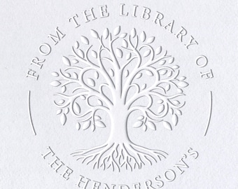 Book Embosser or Book Stamp, Personalized family tree book stamp or embosser gift Perfect for marking all of the books in the family library