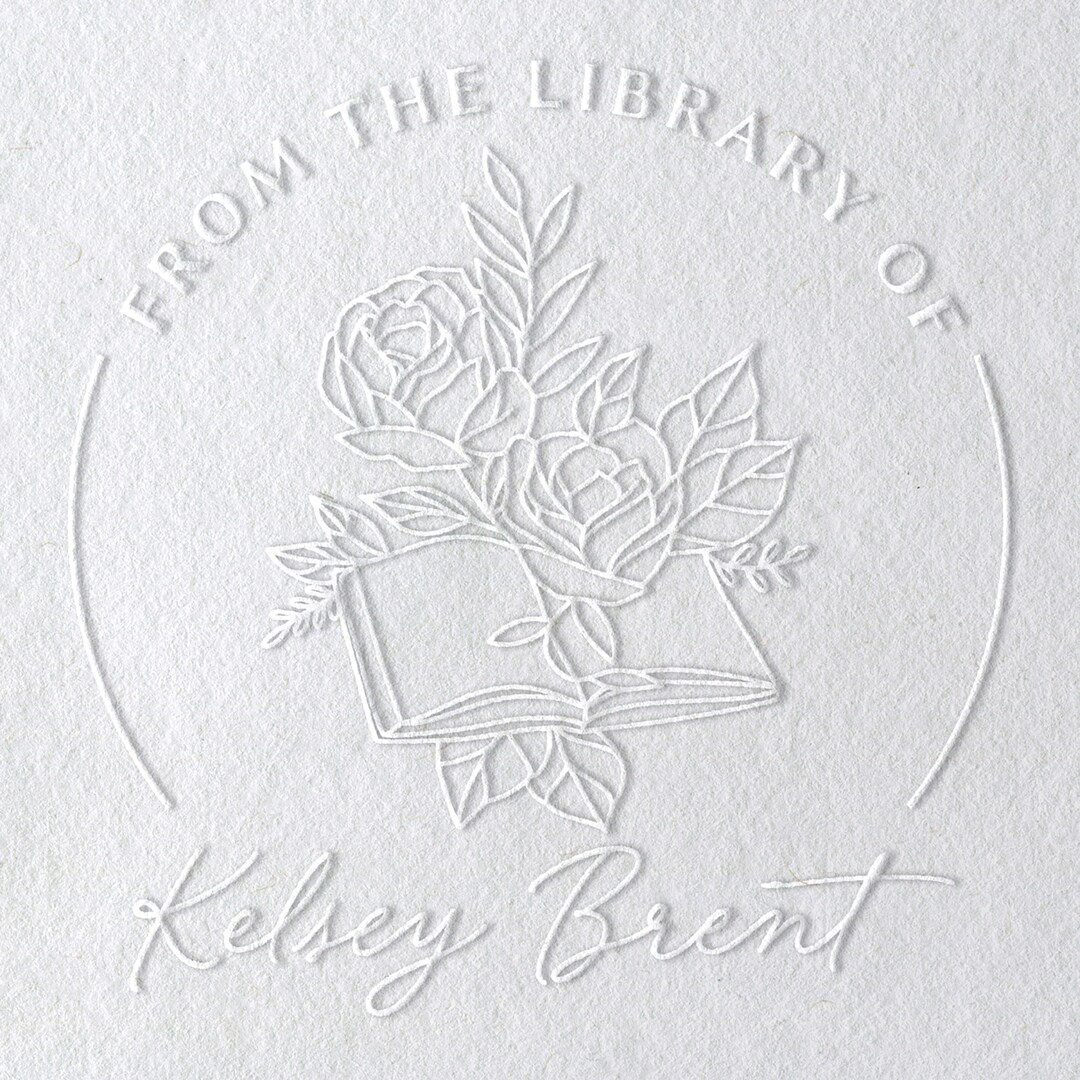 Book Embosser Book Stamp Personalized Book Stamp From the Etsy