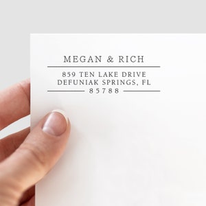 Custom Address Stamp Modern and Simple Personalized Stamp for Wedding Invitations | Gift for new home, housewarming