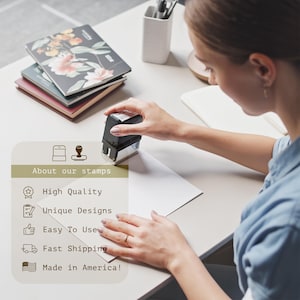Custom self inking address stamp with a modern handwriting style, Self Inking or Wood Handle stamp great for addressing wedding invitations image 9