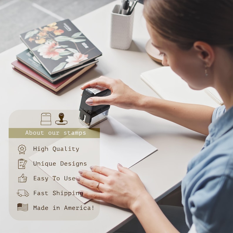 Custom self inking address stamp with a modern handwriting style, Self Inking or Wood Handle stamp great for addressing wedding invitations image 9
