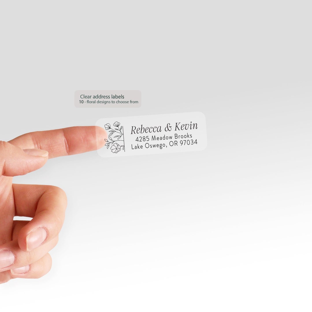 Clear Return Address Labels Custom Personalized Floral Etsy