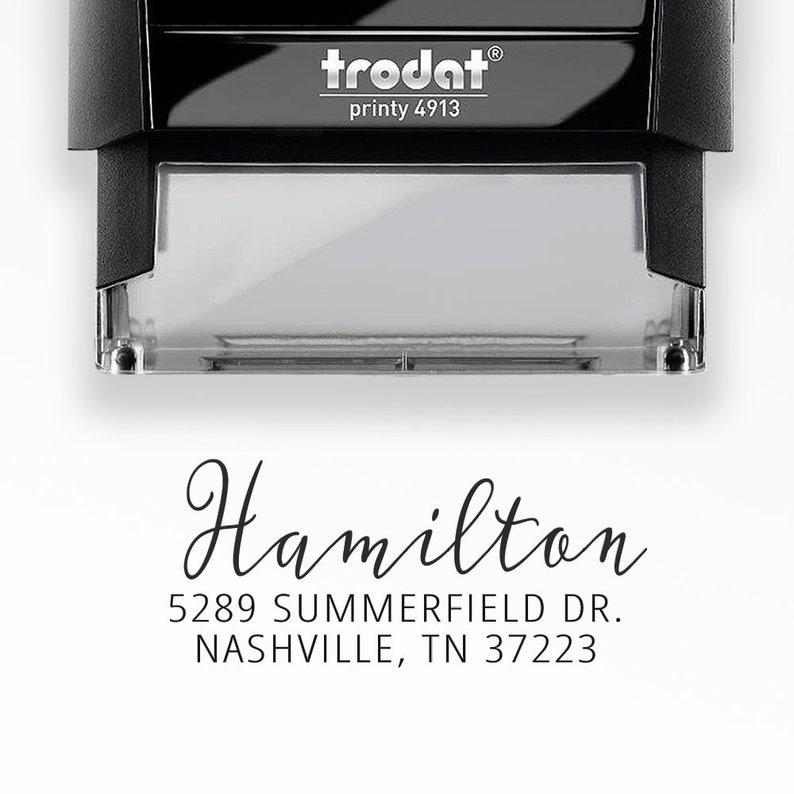 Address Stamp, Self Inking Return, Personalized Stamp, Wedding address stamp, Calligraphy Stamp, Personalized Hamilton N2023 image 5