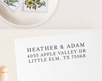 Custom Address Stamp, Plain, Minimal, Business Stamp, Wedding address stamp, Simple Text , Self inking Stamp  - Apple Valley N2043