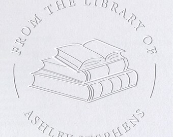 Book Embosser Book Stamp. Mark all of the books in your library with this simple and minimal book embosser or stamp makes a great book gift!