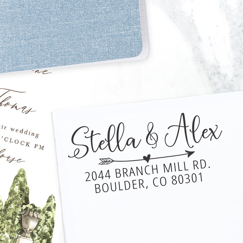 Self Inking Return Address Stamp Custom Stamp Calligraphy Etsy
