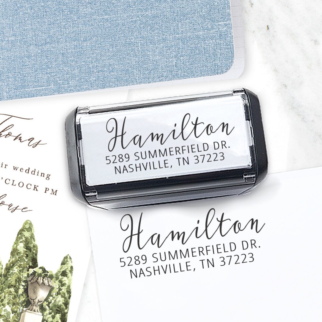 Address Stamp, Self Inking Return, Personalized Stamp, Wedding Address Stamp, Calligraphy Stamp