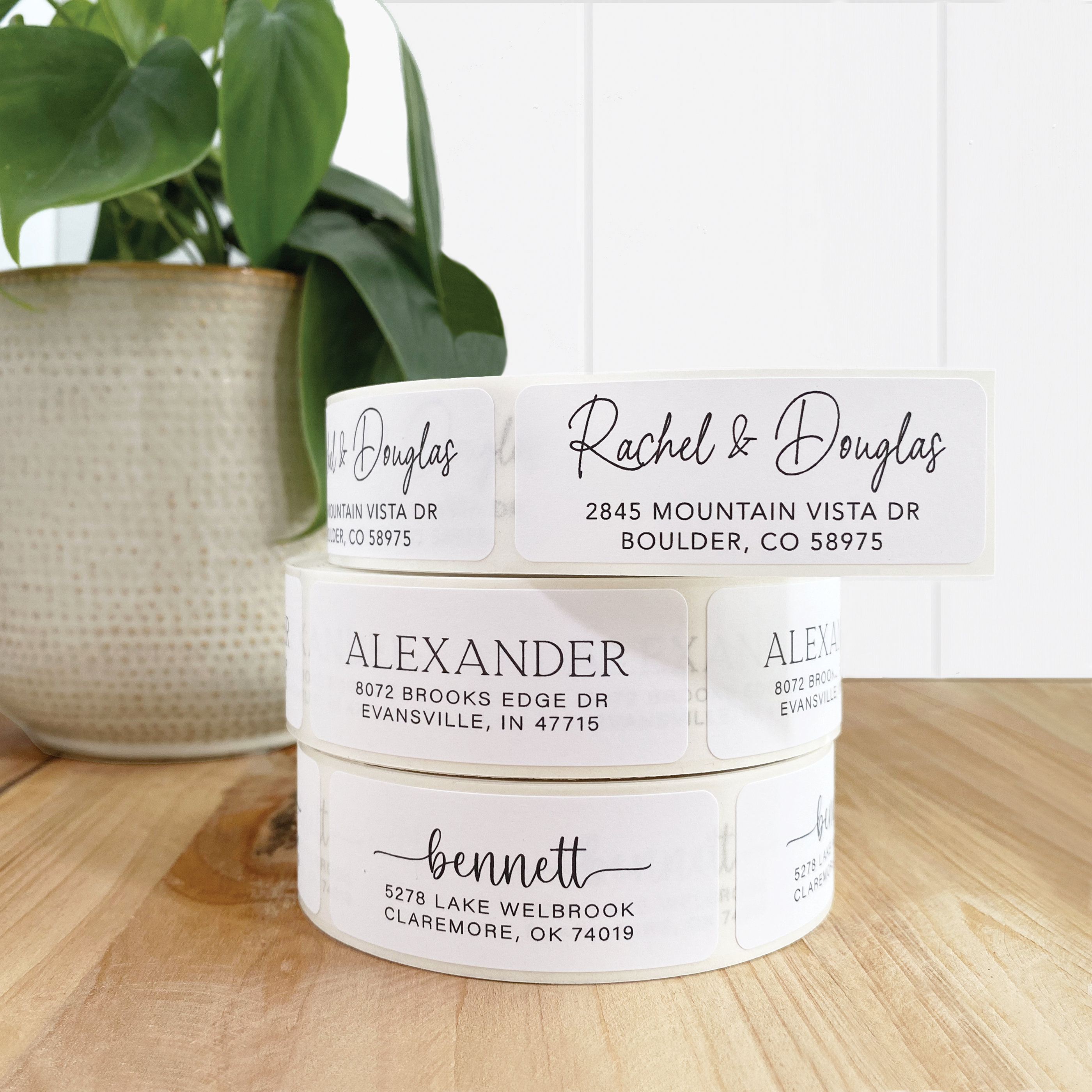 High quality Roll address labels, Wedding Address stickers, modern & simple roll labels for mailing invitations, Return Address Labels